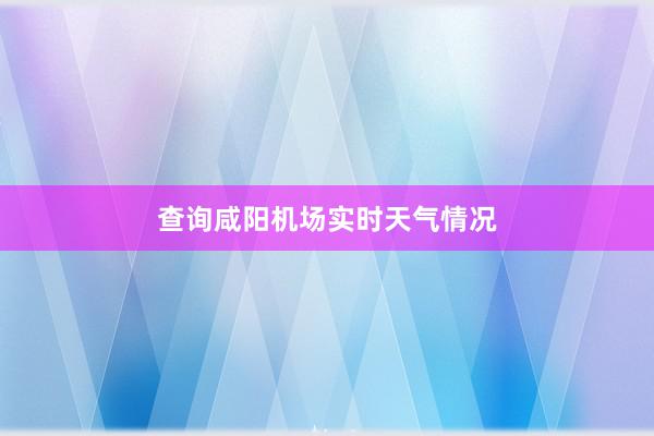 查询咸阳机场实时天气情况